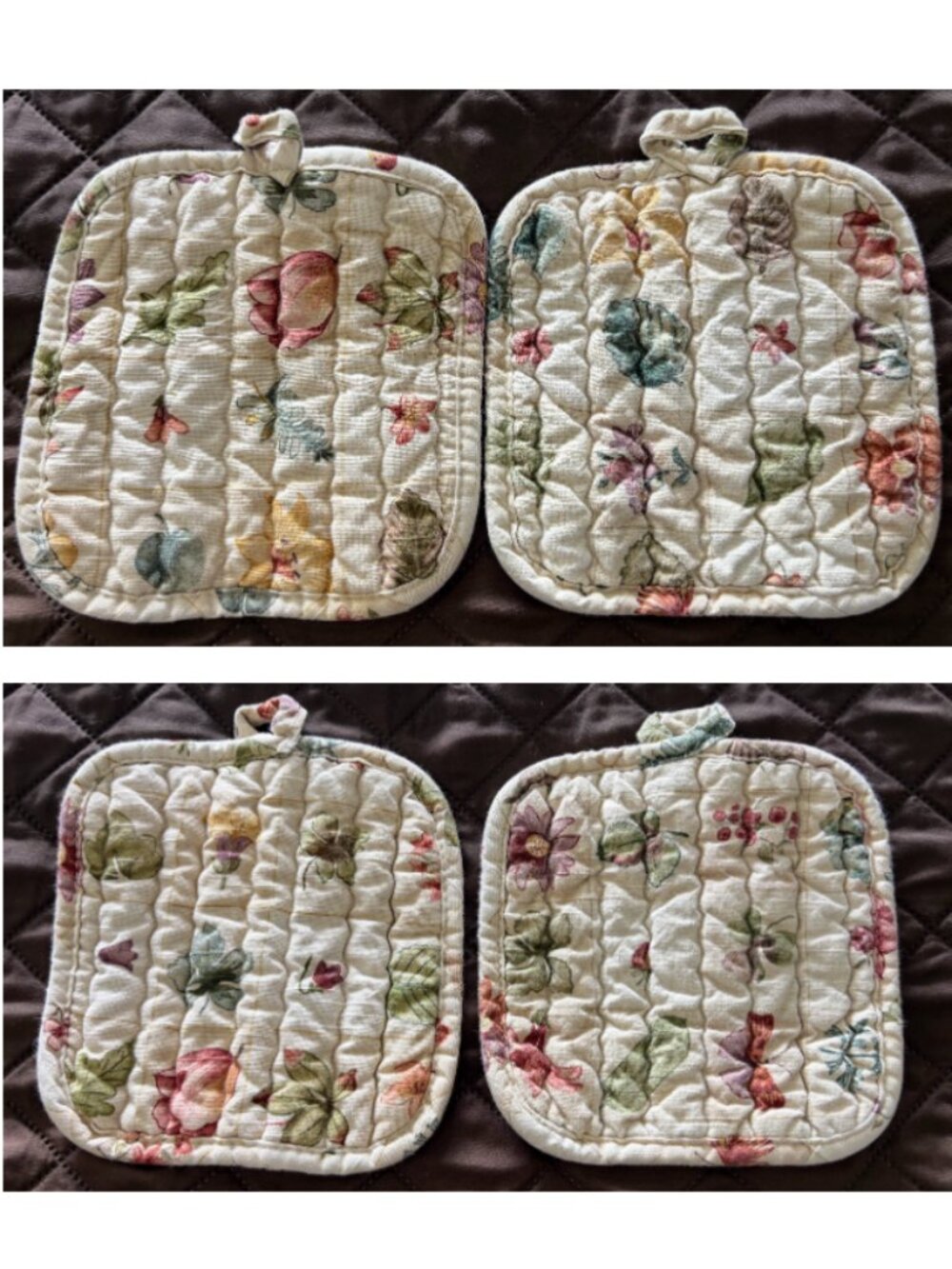 Vintage Pair of Waverly Pastoral Plaid Potholders